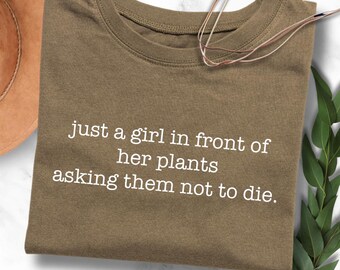 Funny Girl and Plants PNG: Unisex Shirt Design (Digital Download)