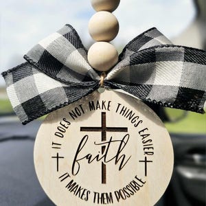 Faith Car Charm, Christian Auto Ornament with Bible Verse, Car Charm, Car Decor, Cute Car Accessories, Car Hanger, Car Ornaments,Bestselling