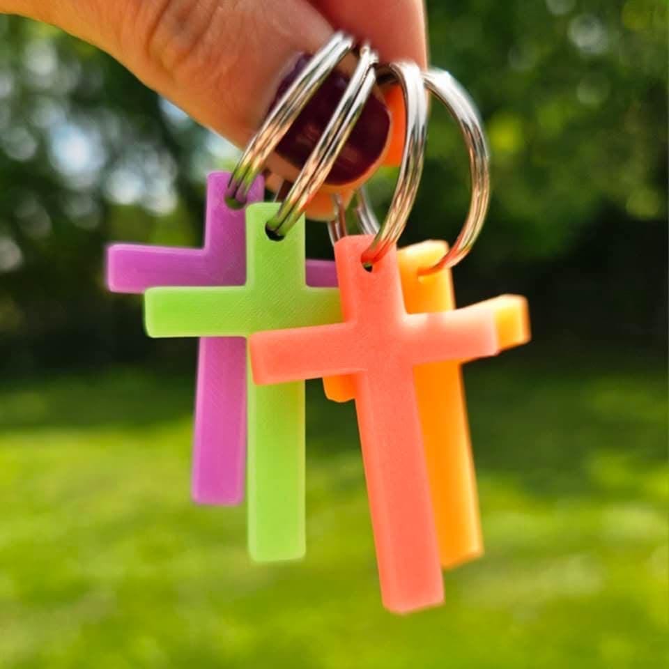 Glow in the Dark Cross Keychain: 3D Printed Christian Gift - Etsy