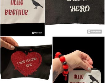 TVD inspired canvas purse cosmetic bag