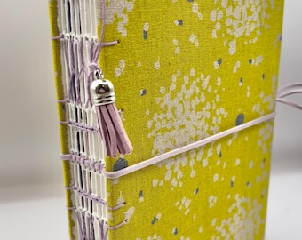 Handmade Abstract Daily Planner: Yellow & Gray Art Journal Sketchbook