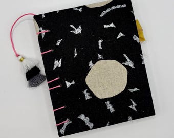 Handmade Hardcover Mini Abstract Journal, Handbound Sketchbook, Art Journal