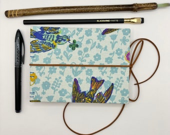 Handmade Hardcover Floral Bird Journal, Handbound Sketchbook, Art Journal