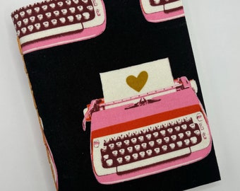 Handmade Softcover Vintage Typewriter Heart Journal, Handbound Sketchbook, Art Journal