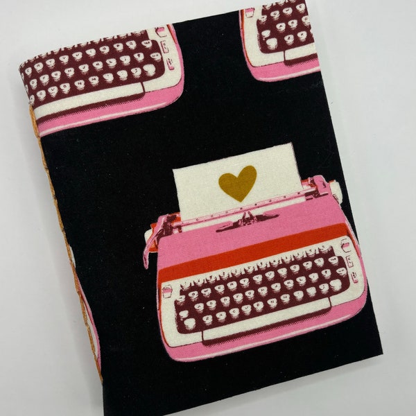 Handmade Softcover Vintage Typewriter Heart Journal, Handbound Sketchbook, Art Journal