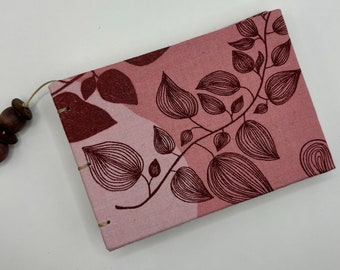 Handmade Hardcover Mini Botanical Journal, Handbound Sketchbook, Art Journal