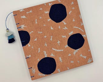 Handmade Hardcover Abstract Dot Journal, Handbound Sketchbook, Art Journal