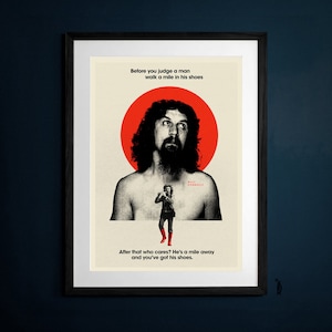Billy Connolly Art Print, Poster, Inspirational Funny  Quote, Mid Century Design A3 A2