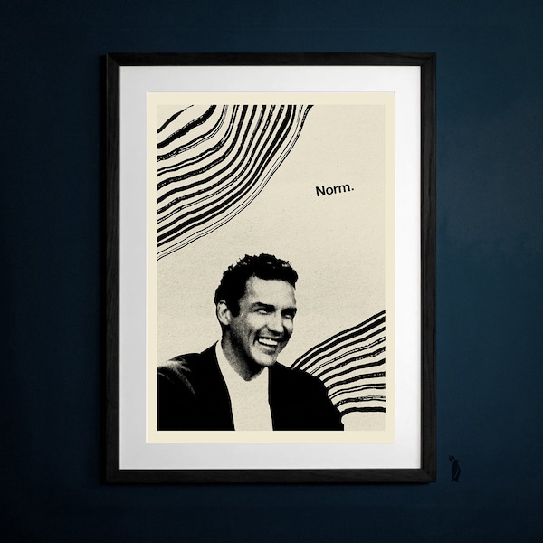 Norm Macdonald Art Print, Poster, Inspirational Funny  Quote, Mid Century Design A3 A2