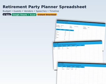 Retirement Party Spreadsheet | Google Sheets & Excel