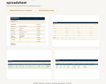 Luxury Wedding Planner Spreadsheet, Budget Tracker, Guest List (Digital Download)