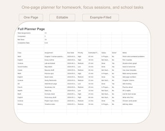 Foglio di calcolo per la pianificazione dei compiti, il monitoraggio delle assegnazioni e il modello per la data di scadenza, download digitale in formato Excel.