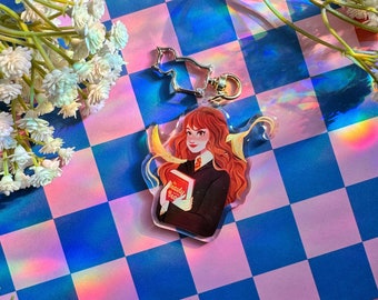 Hermione Acrylic Charm | Harry Potter Keychain | Epoxy Coated Front