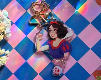Snow White & Poisoned Apple Acrylic Charm | Snow White Keychain | Epoxy Coated Front