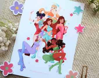 WINX CLUB Art Illustration - High Quality Poster Print Photo Paper For Bedroom Wall Decor| Birthday Gift For Fairy Lovers