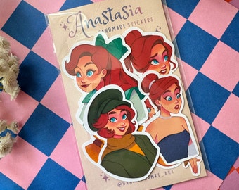 Anastasia Sticker Pack - | Matte Cute Sticker For Laptop, Journaling, Water Bottle | Cute Christmas and Birthday Gift