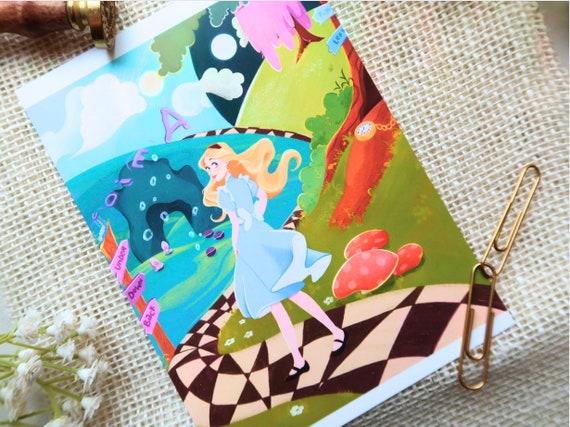 Alice in Wonderland Art Illustration - High Quality Poster Print Photo Paper For Bedroom Wall Decor| Birthday Gift For Whimsy Lovers