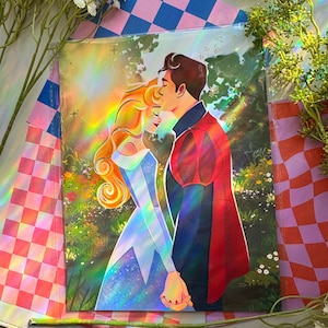 Aurora & Phillip  FOIL Art Print | High Quality Poster | Disney Wall Decor | Mothers Day Gift