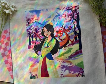 Mulan & Mushu Tote Bag |Cotton MulanTote Bag | Perfect Gift for Disney Lovers | Birthday Gift, Mothers Day Gift