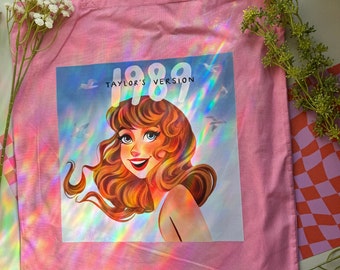 1989 Taylor's Version Tote Bag | Pink Cotton Taylor SwiftTote Bag | Perfect Gift for Swifties | Birthday Gift, Mothers Day Gift