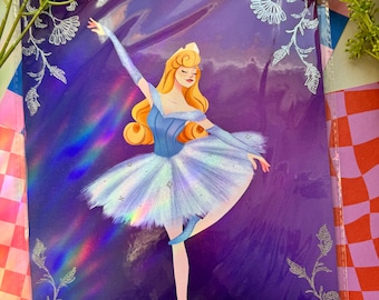 Aurora Ballerina FOIL Art Print | High Quality Poster | Disney Wall Decor | Mothers Day Gift
