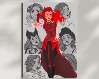 Wanda Vision Fine Art Print | Disney Wall Decor | Scarlett Witch available in different sizes