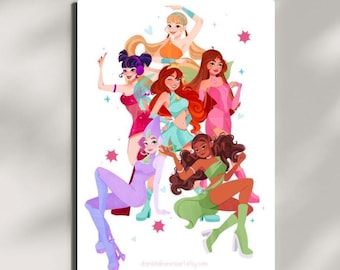 WINX CLUB Art Illustration - High Quality Poster Print Photo Paper For Bedroom Wall Decor| Birthday Gift For Fairy Lovers