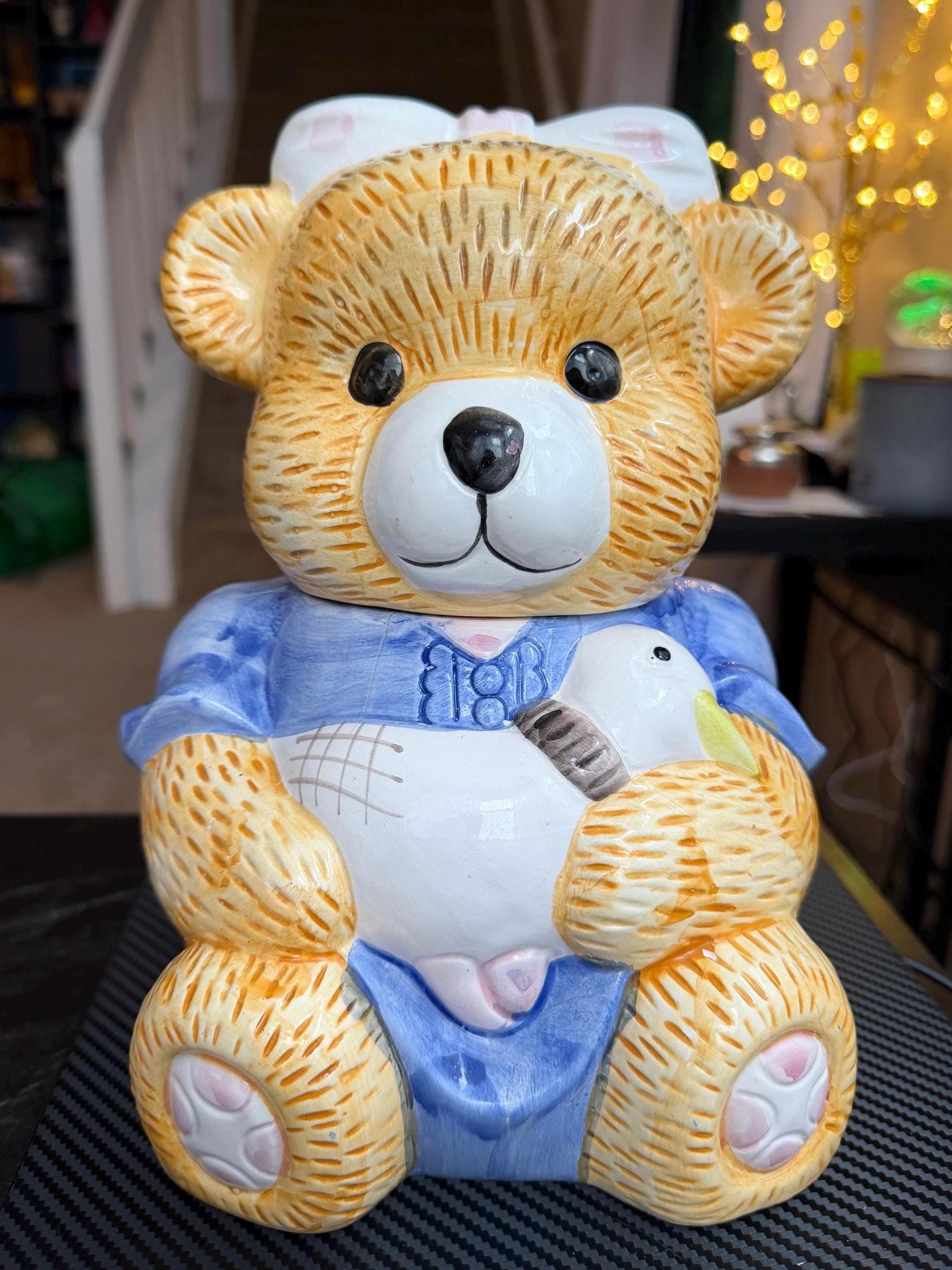 Antique Teddy Bear Cookie Jar - Etsy
