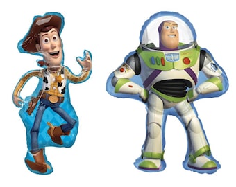 Licensed Retro Toy Story Foil Balloons, Woody Balloon, Buzz Light Year Decor, Cowboy Birthday Supplies, Space Party Favors, Cartoon Balloon
