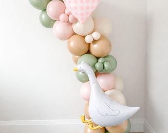 Pink One Silly Goose Balloon Garland, Kids Girl First Birthday Party Decor