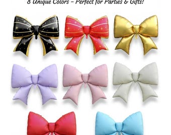 38" Jumbo Bow Balloons, Pastel Matte Bow Foils, Tying The Knot Coquette Bachelorette Bridal Girl Baby Shower First Bow Birthday Decor Gift