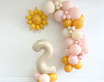 Little Sunshine Balloon Garland Here Comes The Sun Balloon Arch First Trip Around The Sun Boho First Birthday Pastel Baby Shower Decorations