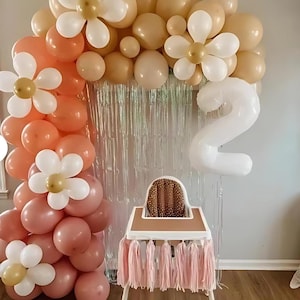 DIY Daisy Balloon Garland, Flower Arch Decor, Groovy Birthday Decor, Baby Shower Decor, Boho Bridal Shower Arch, Flower Themed Boho Garland