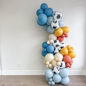 Cow Girl Balloon Garland Kit Cow Boy Balloon Arch Moo I&#39;m Two Birthday Farm Birthday Barnyard Decoration First Rodeo Birthday Party Supplies