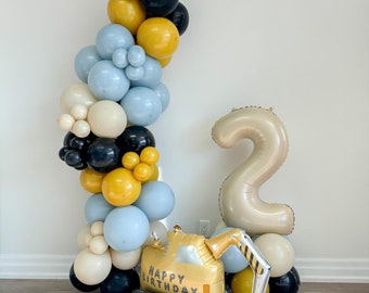 Construction Balloon Garland Kit Little Builder Balloon Arch Digger Balloon Stack Party Supplies Diggin It Boy First Birthday Excavator Foil