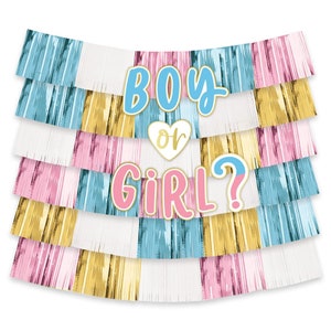 Gender Reveal Backdrop Decorating Kit | Gender Reveal Party | Boy Or Girl | Gender Reveal Party Backdrop | Baby Shower | Baby Surprise Party