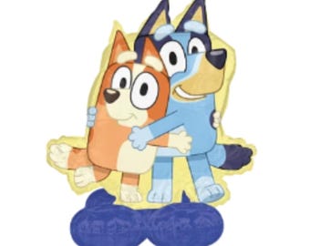 Globo gigante de aluminio de 124 cm con licencia de Bluey & Bingo, globos de perro de dibujos animados, decoración para cumpleaños de niño, globos para cumpleaños de niña, fiesta infantil, cumpleaños de cachorro