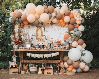 Woodland Balloon Garland Kit | Boho Jungle Balloon Garland | Woodland Baby Shower | Safari Jungle Party Balloon | Woodland First Birthday