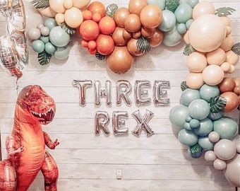Roar Dinosaur DIY Balloon Garland Kit | Three Rex Balloon Arch | Dinosaur Party Decor | Dinosaur Themed Party | 1st birthday party |Wild One