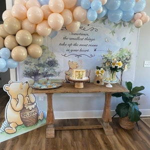 Muted Winnie the Pooh Balloon Garland | Baby Shower Decor | First Birthday Balloon Arch | Gender Reveal | Classic Pooh Pastel Blue Yellow