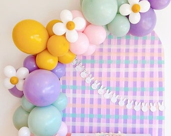 Groovy one DIY Balloon Garland, Flower Arch Decor, Groovy Birthday Decor, Daisy Balloon Garland, Two Groovy, Retro Birthday Decor, Groovy 90