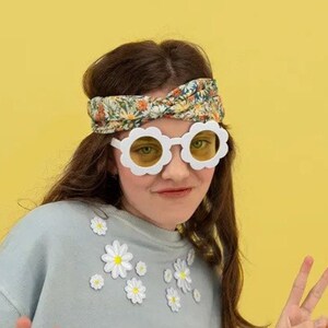 White Daisy Sunglasses | Daisy Party Glasses | Girl Birthday Party | Kids Sunglasses | Two Groovy Birthday | Flower Themed Birthday Party