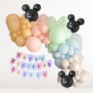 Vintage Mickey Mouse Balloon Garland Kit | 1st Birthday Decor | Disney Themed Birthday Decor | Mickey Mouse Decor | Magic Kingdom Party