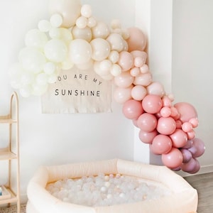 Boho Pastel Colored Pink Balloon Garland Kit, You Are My Sunshine Balloon Arch, Sunkissed Balloons, Birthday Party Baby Shower Decoration
