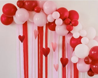 Valentine's Day Balloon Garland Kit | Valentines Day Balloon Backdrop | Valentines Day Decor | Valentines Day Gift | Strawberry balloon Arch