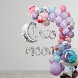 Pink Trip Around the Sun Balloon Garland Kit | Two The Moon Balloon Arch | Pink Astronaut Party Decor | Two The Moon Party | First Birthday