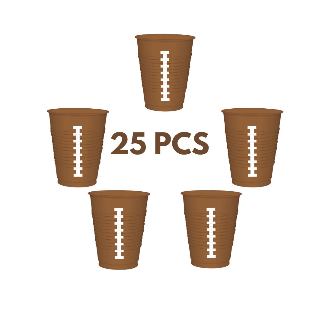 Football Plastic Cups, Super Bowl, Disposable Party Supplies, 50 Pieces, 16  oz.