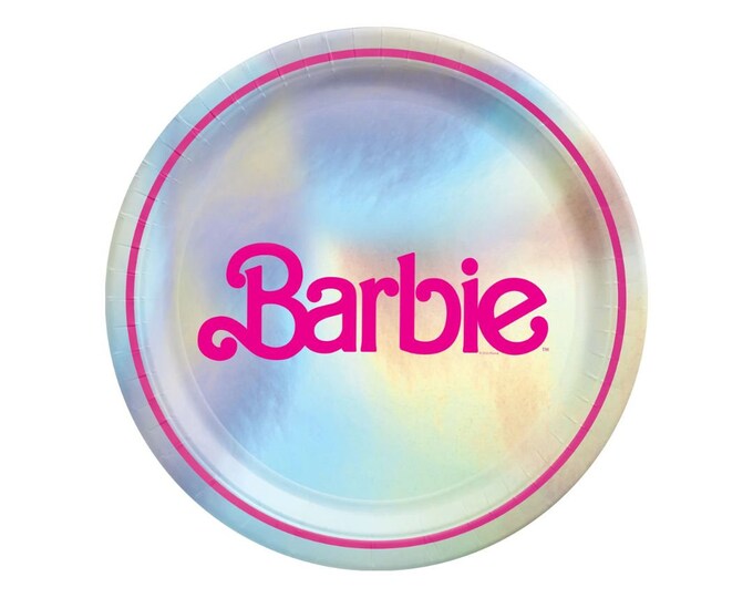 8ct Malibu Barbie Metallic Plates Barbie Plates Pink Etsy