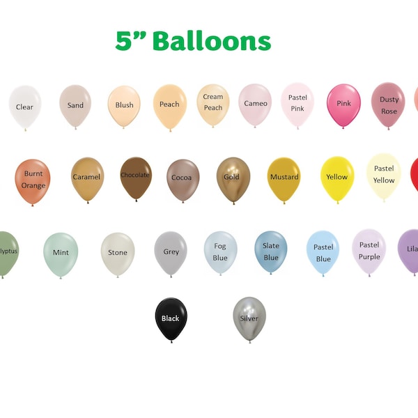 Mini Matter Biodegradable Latex Balloons | Boho Colour Balloons | Boho Balloon Arch | Small Balloons | Custom Colorful Balloon Bouquet