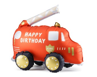 Fire Truck Birthday Balloon, Fire Engine, Red Firetruck Decor, Fire Fighter First Responders Theme, Fireman Boys Birthday, Baby Shower Gift